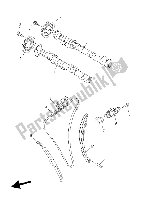 Todas las partes para árbol De Levas Y Cadena de Yamaha FJR 1300A 2004