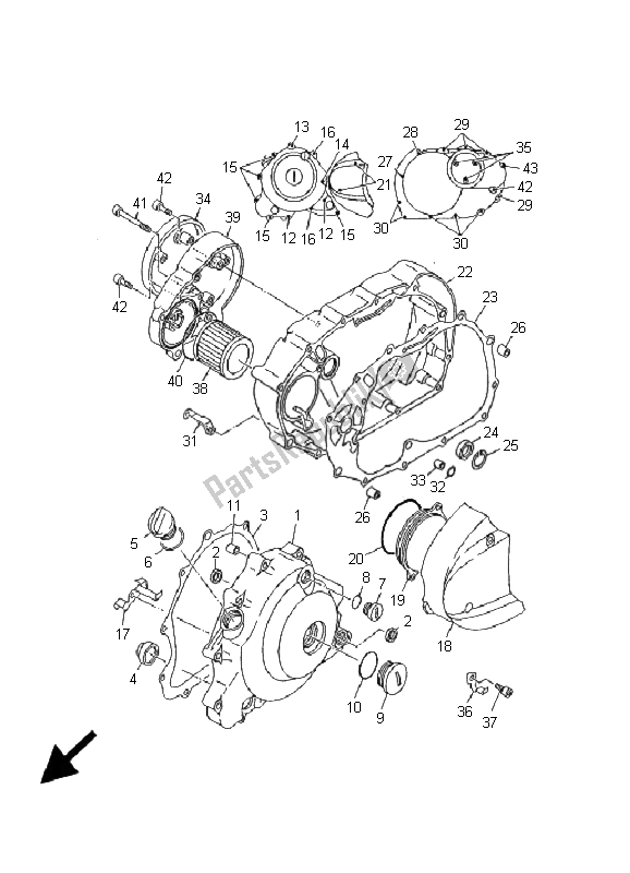 Todas las partes para Tapa Del Cárter 1 de Yamaha XVS 650 Dragstar 2001