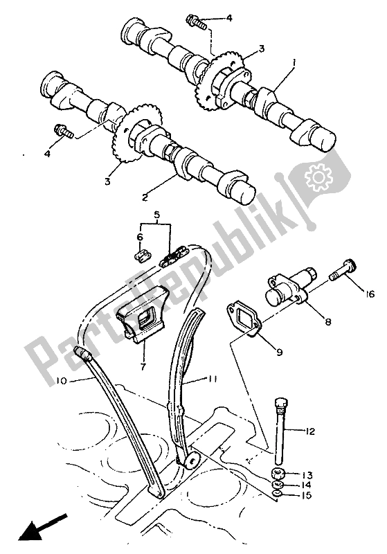 Todas las partes para árbol De Levas Y Cadena de Yamaha XJ 900F 1991