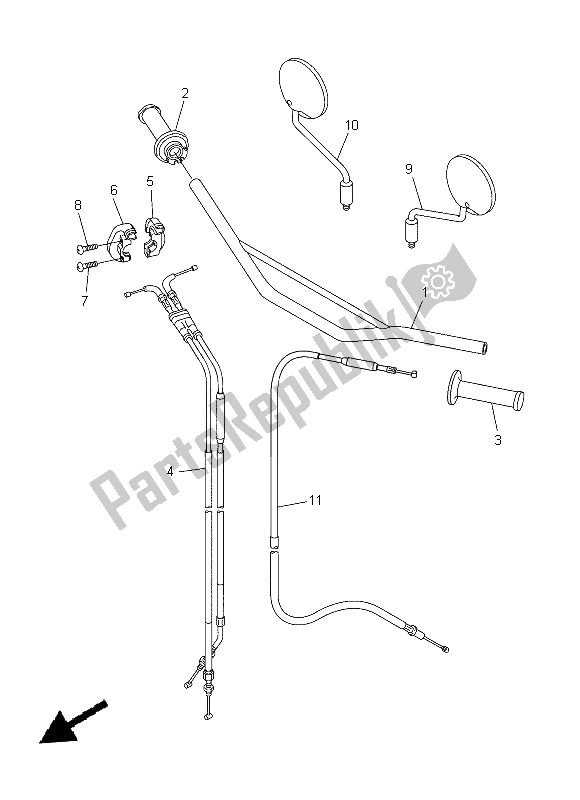 Alle onderdelen voor de Stuurhendel En Kabel van de Yamaha WR 250R 2014