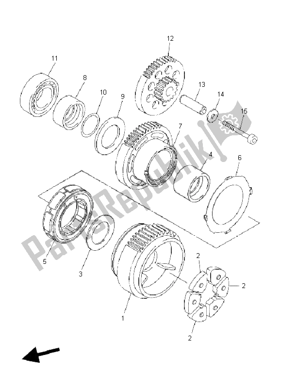 All parts for the Starter of the Yamaha FZ1 SA Fazer 1000 2009