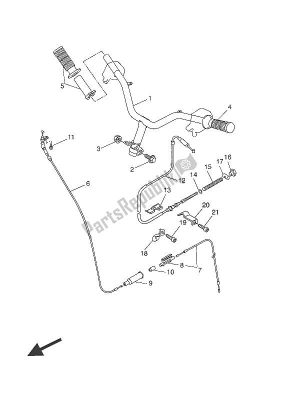 All parts for the Steering Handle & Cable of the Yamaha CW 50 2016