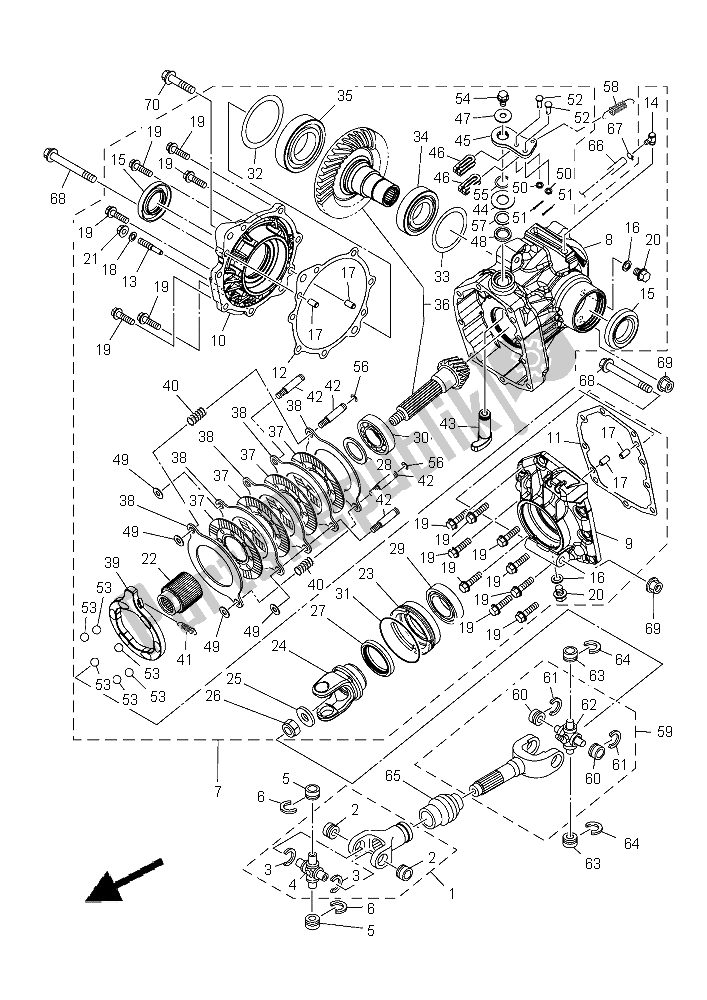 All parts for the Drive Shaft of the Yamaha YFM 450 Fwad IRS Grizzly 4X4 Yamaha Black 2015