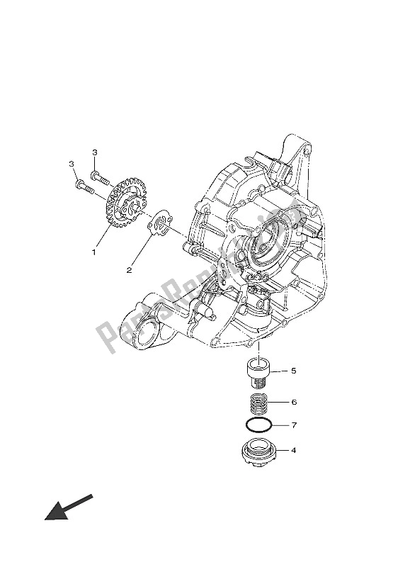 All parts for the Oil Pump of the Yamaha MW 125A 2016