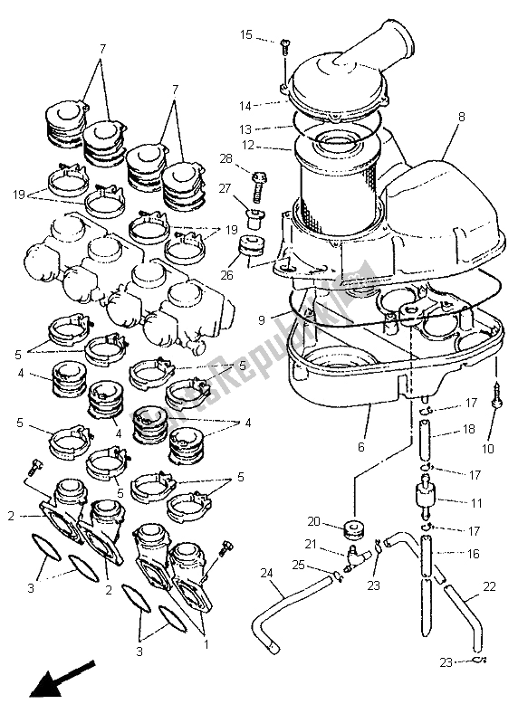 Toutes les pièces pour le Admission du Yamaha XJ 600S 1995