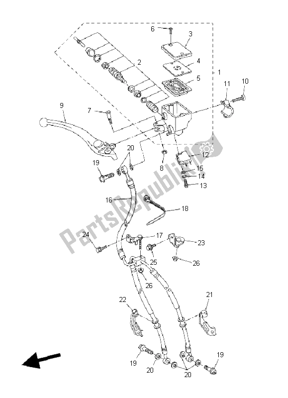 All parts for the Front Master Cylinder of the Yamaha FZ1 S Fazer 1000 2009