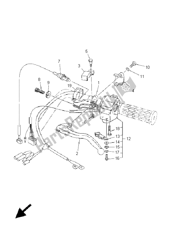 Toutes les pièces pour le Interrupteur Et Levier De Poignée du Yamaha YFM 350 Grizzly 2X4 2009