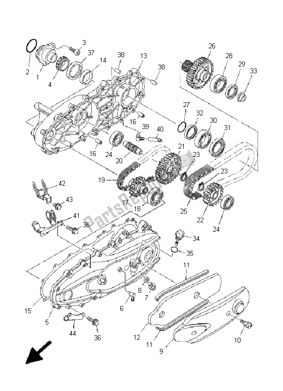 Alle onderdelen voor de Sub Transmissie van de Yamaha XP 500 T MAX 2005