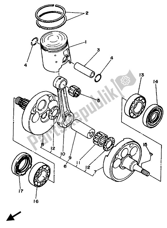 Tutte le parti per il Albero Motore E Pistone del Yamaha YZF 250 LC 1994