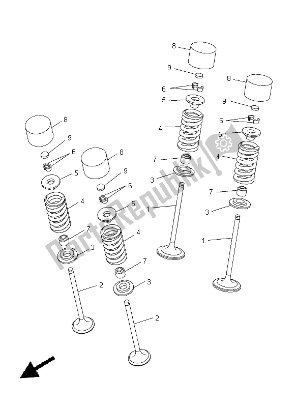 All parts for the Valve of the Yamaha WR 250X 2014