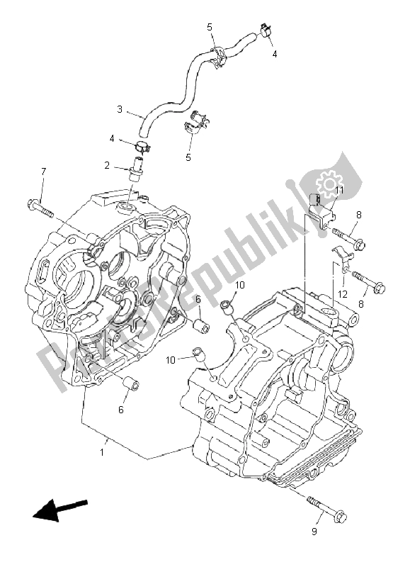 All parts for the Crankcase of the Yamaha TT R 125E SW LW 2008