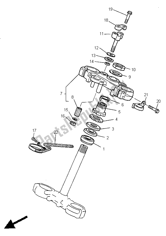 Todas as partes de Direção do Yamaha TT 600E 1998