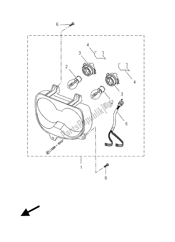 All parts for the Headlight of the Yamaha CW 50 2015