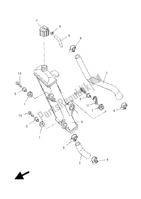 All parts for the Radiator & Hose of the Yamaha DT 50R SM 2008