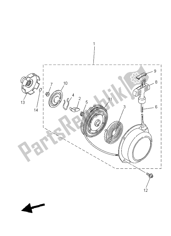 All parts for the Alternate For Engine of the Yamaha YFM 350 DE Grizzly 2014