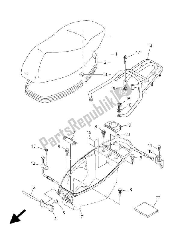 All parts for the Seat of the Yamaha XC 125E Vity 2011