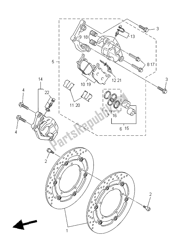 Tutte le parti per il Pinza Freno Anteriore del Yamaha XJ6 SA Diversion 600 2009