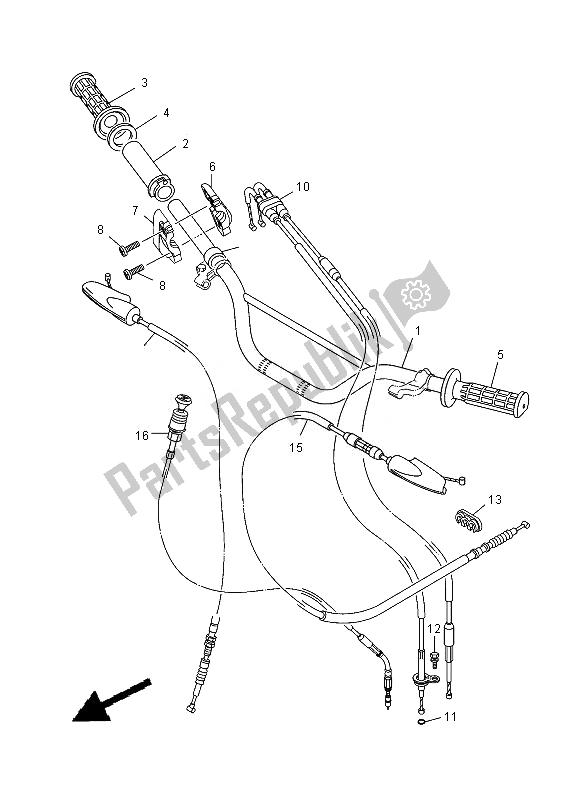 Wszystkie części do Uchwyt Kierownicy I Kabel Yamaha TT R 125 LWE 2013