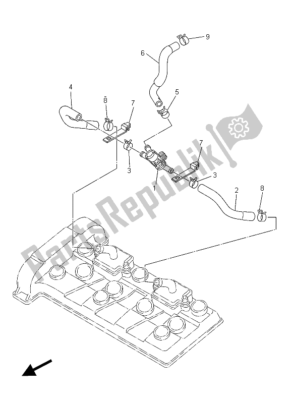 Alle onderdelen voor de Lucht Inductie Systeem van de Yamaha XJ6 FA 600 2015
