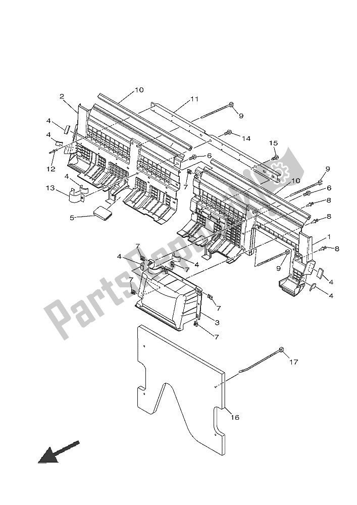 All parts for the Side Cover 3 of the Yamaha YXM 700 ES 2016