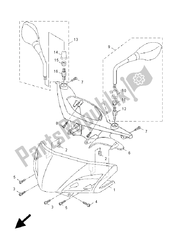 Todas las partes para Carenado 1 de Yamaha NXC 125 Cygnus X 2009