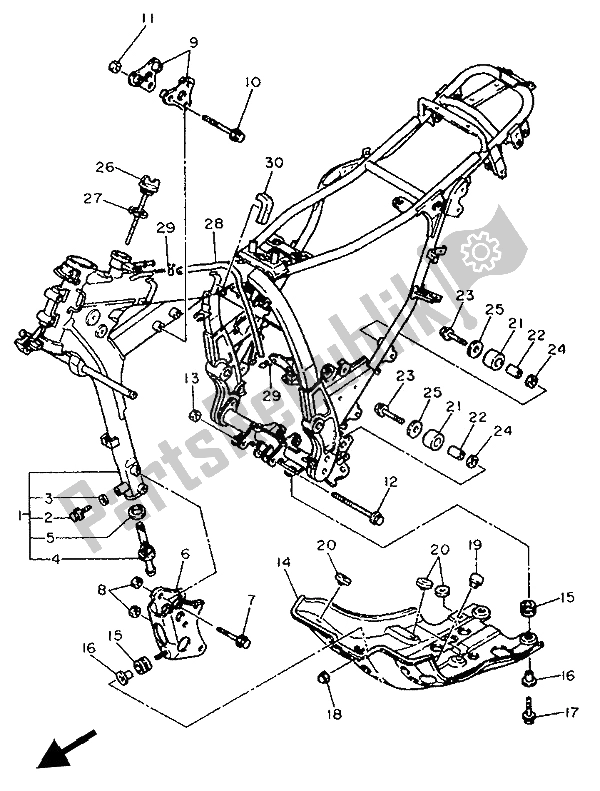 Wszystkie części do Rama Yamaha XTZ 660 Tenere 1992