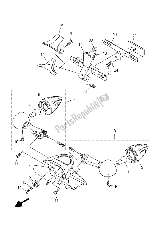 Todas las partes para Luz De La Cola de Yamaha XV 1900A 2013