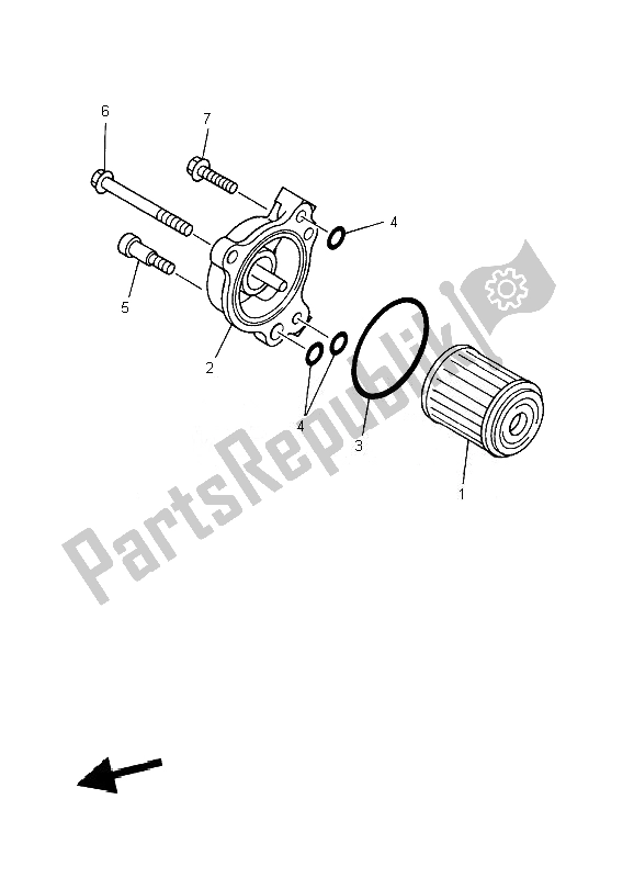 Tutte le parti per il Filtro Olio del Yamaha YZ 450F 2007