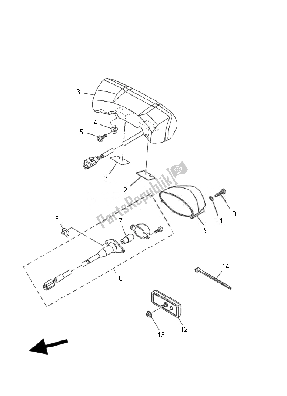 Wszystkie części do ? Wiat? A Tylne Yamaha MT 01 1670 2007