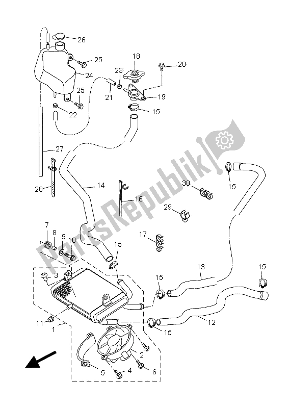 Tutte le parti per il Tubo Del Radiatore del Yamaha VP 125 X City 2012