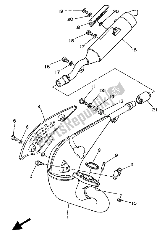 All parts for the Exhaust of the Yamaha DT 125R 1992