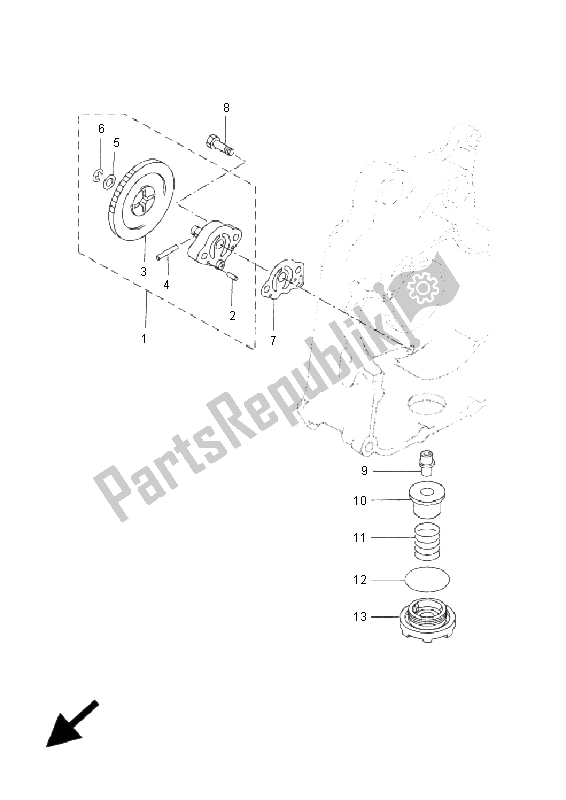 All parts for the Oil Pump of the Yamaha YP 250R X MAX 250 2005