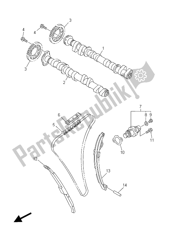 All parts for the Camshaft & Chain of the Yamaha FJR 1300 AE 2015