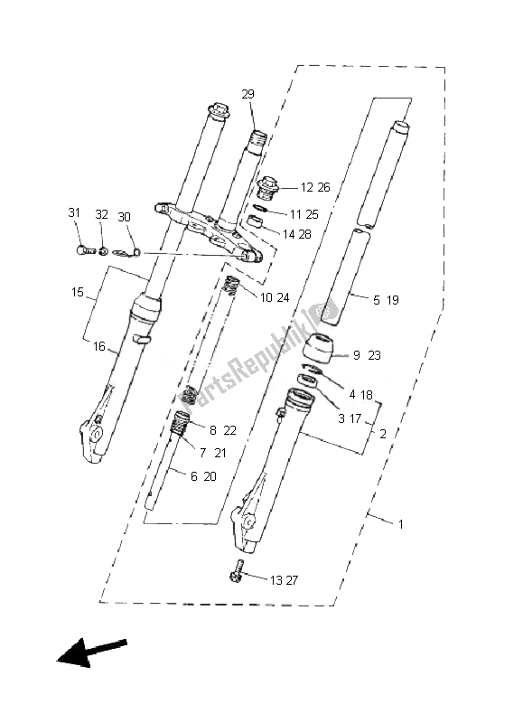 Toutes les pièces pour le Fourche Avant du Yamaha PW 80 2010