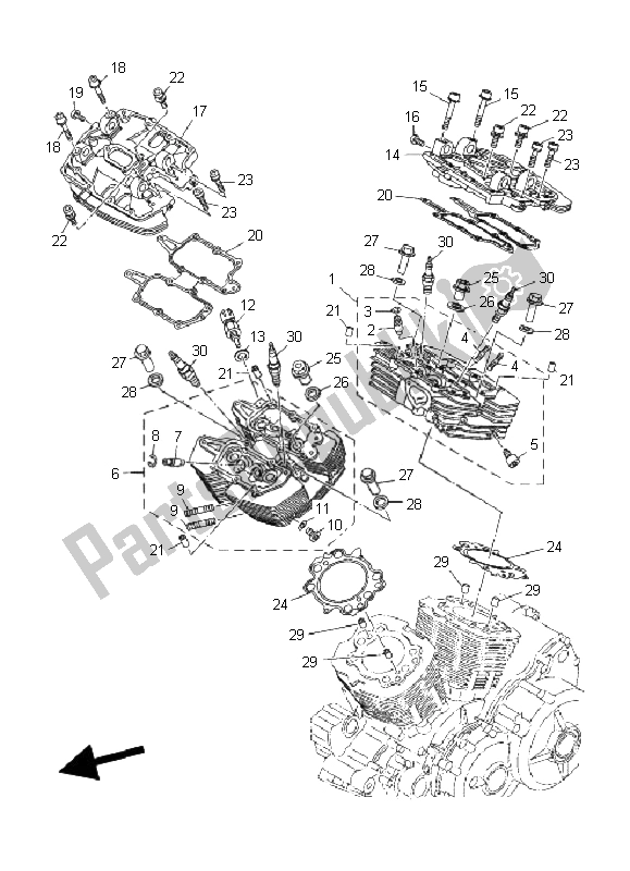 Todas las partes para Cabeza De Cilindro de Yamaha MT 01 5 YU4 1670 2006