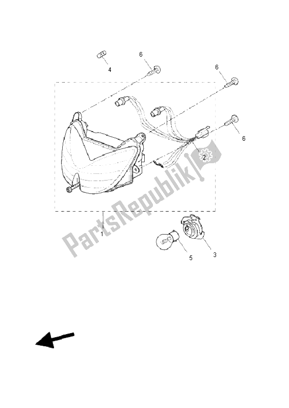 All parts for the Headlight of the Yamaha YQ 50 Aerox 2011