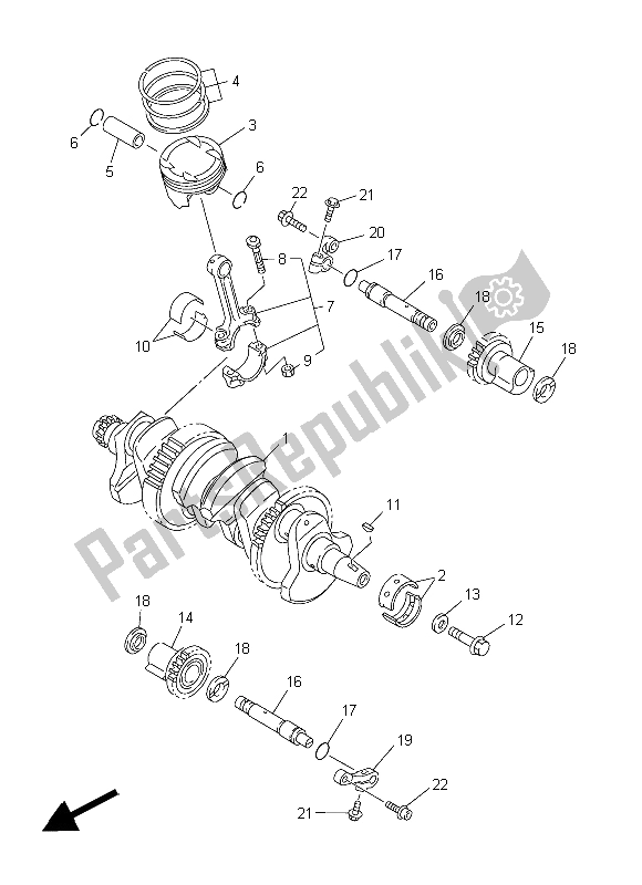 Tutte le parti per il Albero Motore E Pistone del Yamaha FJR 1300A 2015