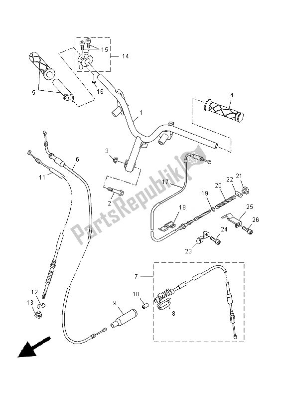 Alle onderdelen voor de Stuurhendel En Kabel van de Yamaha CW 50E 2013