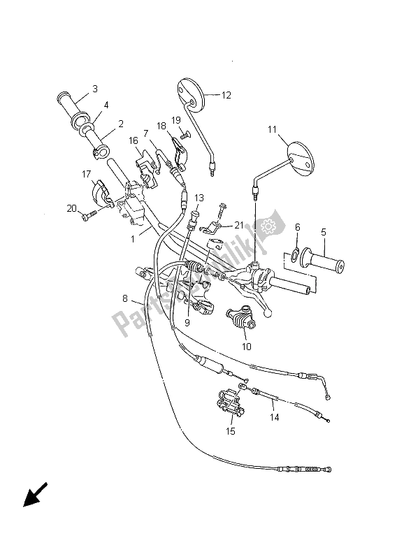 Tutte le parti per il Maniglia E Cavo Dello Sterzo del Yamaha TW 125 2001