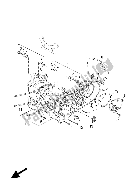 Alle onderdelen voor de Carter van de Yamaha YP 125 RA 2015