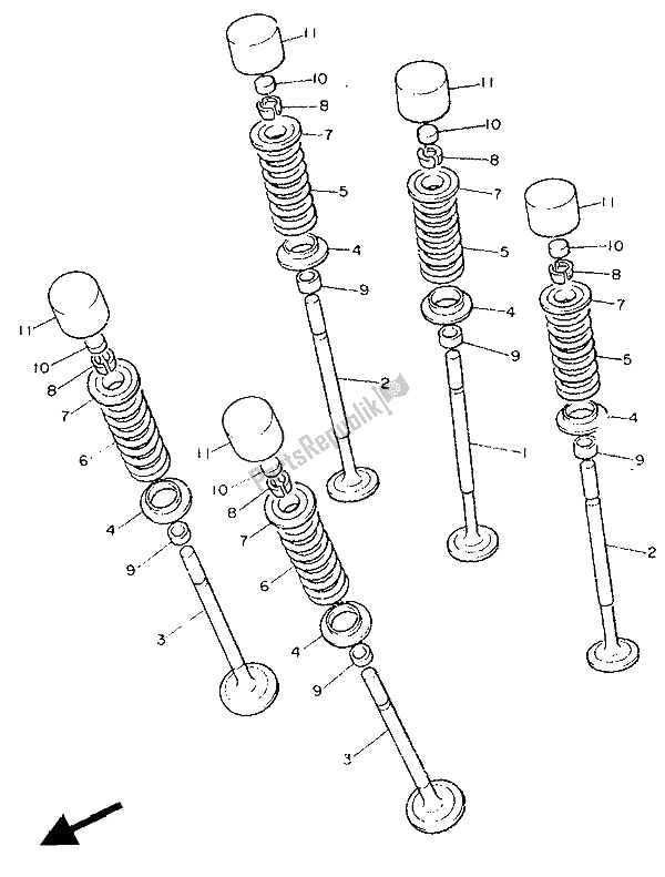 Todas las partes para Válvula de Yamaha FZX 750 1988