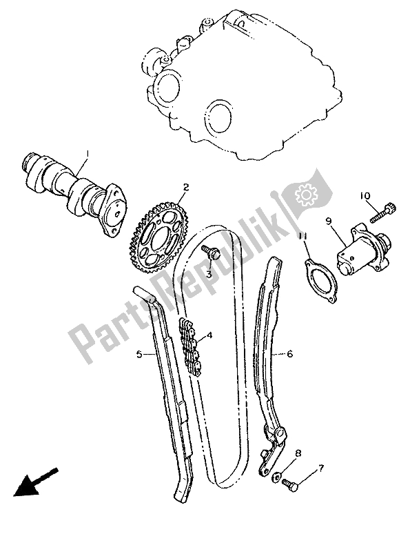 All parts for the Camshaft & Chain of the Yamaha XT 600E 1992