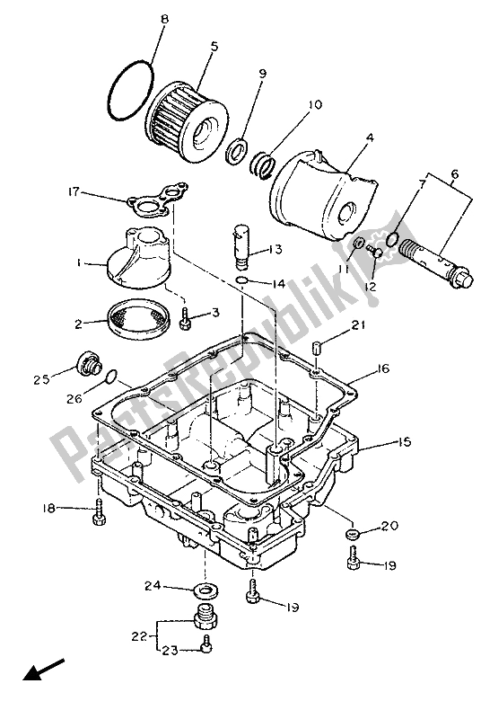 Todas las partes para Limpiador De Aceite de Yamaha FJ 1200 1987