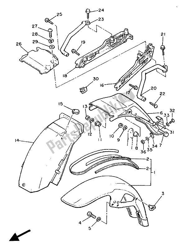 All parts for the Fender of the Yamaha XVZ 12 TD Venture Royal 1300 1988