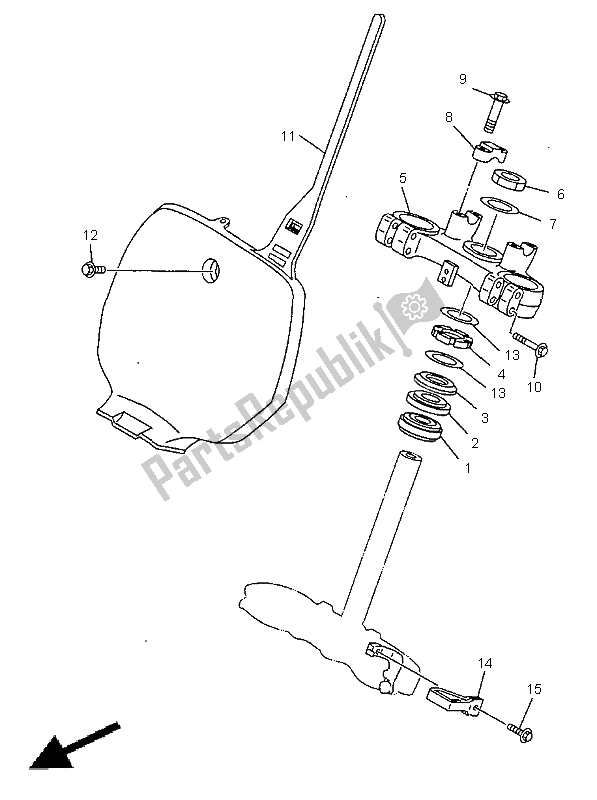 Alle onderdelen voor de Sturen van de Yamaha YZ 250 1999