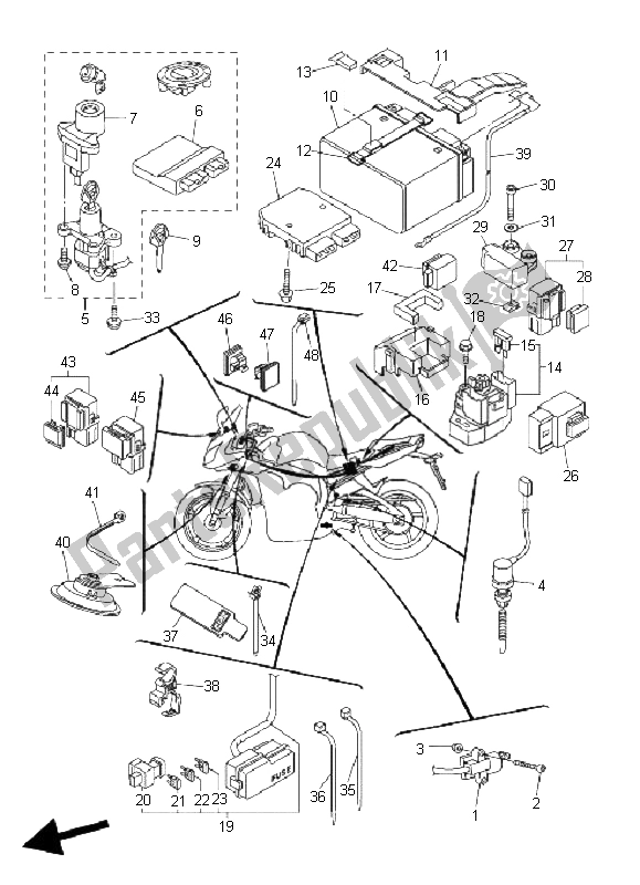 Toutes les pièces pour le électrique 2 du Yamaha FZ1 S Fazer 1000 2006