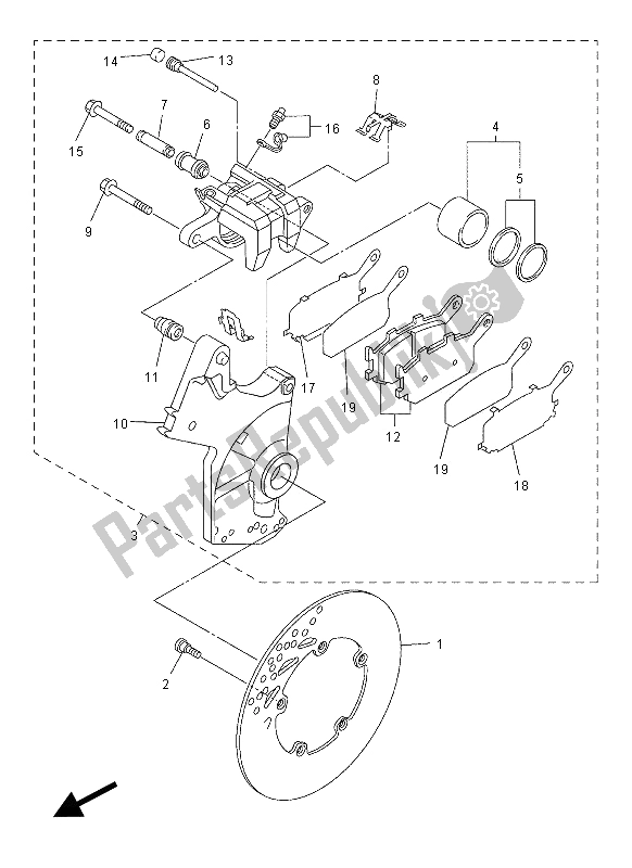 Tutte le parti per il Pinza Freno Posteriore del Yamaha FZ1 NA 1000 2012