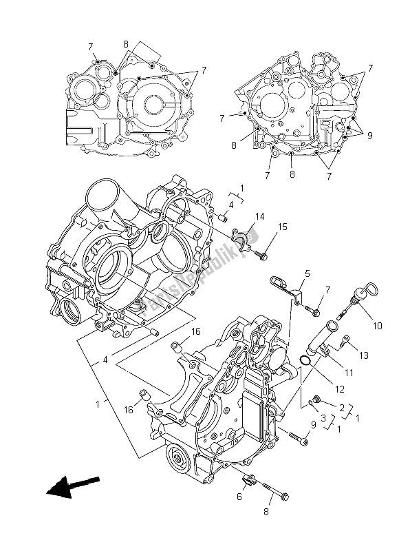 Tutte le parti per il Carter del Yamaha YFM 700 Fwad Dpbse Grizzly 4X4 2014