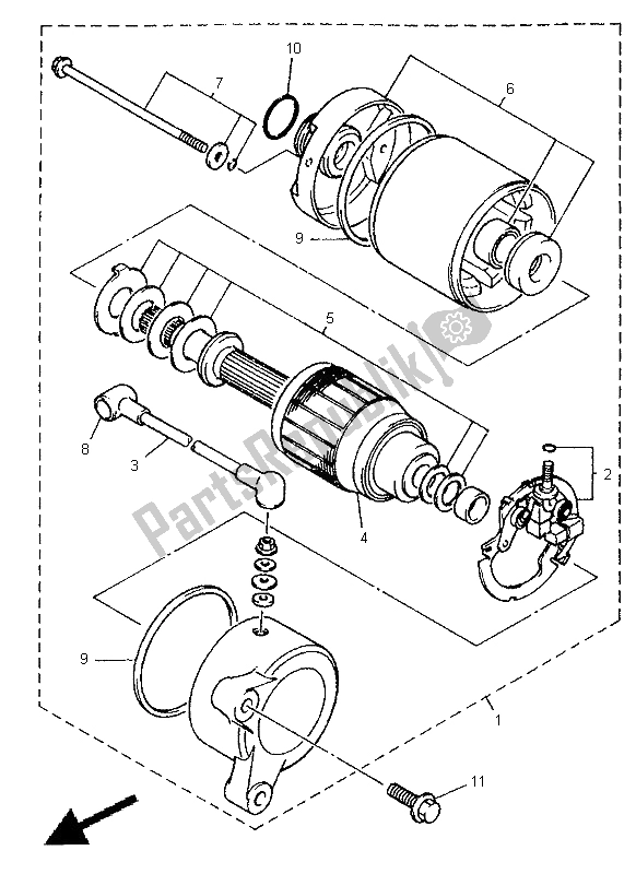 Tutte le parti per il Motore Di Avviamento del Yamaha XJ 600N 1998