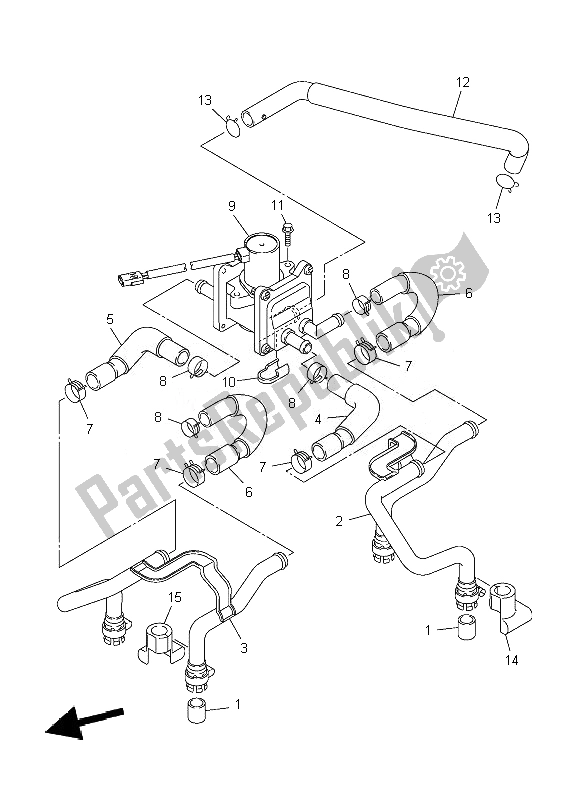 All parts for the Air Induction System of the Yamaha XJR 1300 2010